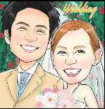 2【格安人気】おしゃれな結婚式似顔絵ウェルカムボード通販-似顔絵グラフィックス